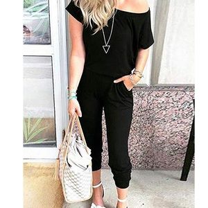 SOLD! - Off the shoulder jumpsuit jogger